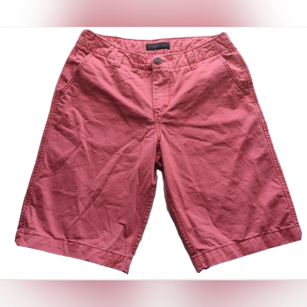 Aeropostale Mens Flat Front Casual Outdoor Short Size 28 Washed Out Distressed